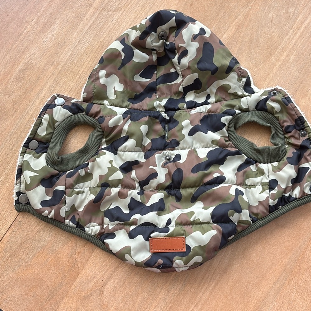Small dog fleece army jacket